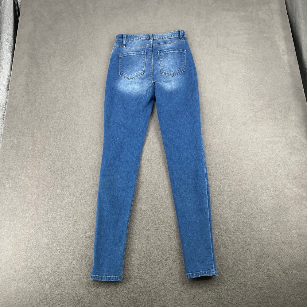 YMI Skinny Jeans Medium Wash Blue Mid Rise Stretch Denim Size 3/26 y2k 00s - Picture 4 of 11
